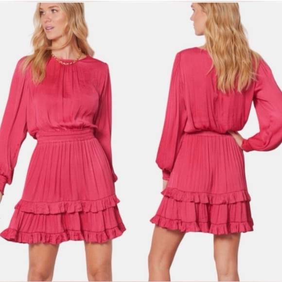 Evereve Dresses & Skirts - Evereve Fuchsia Hailey Long Sleeve Dress